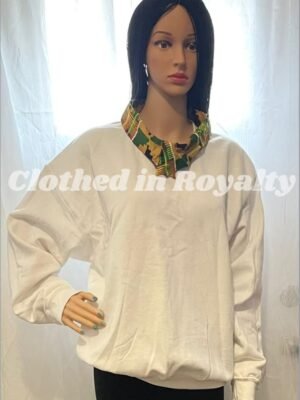 Hoodie with Kente collar Size large