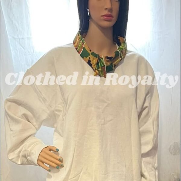 Hoodie with Kente collar Size large